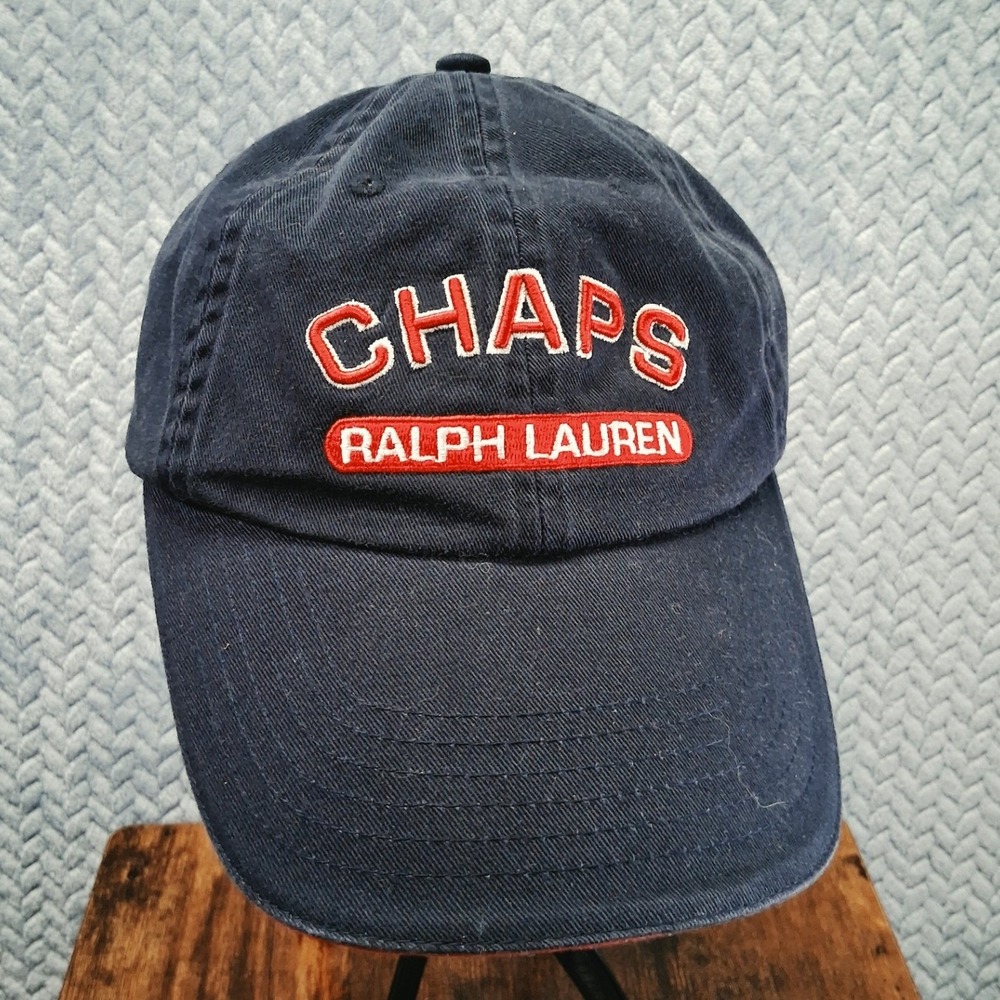 Chaps Ralph Lauren Navy Blue Embroidered Logo Baseball Hat Adjustable Strap